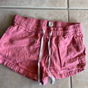 Roxy Pink Elastic Waist Drawstring Athletic Shorts